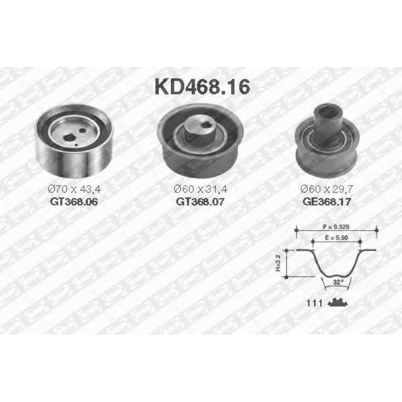 KD468.16  NTN-SNR - Ремкомплект ременя ГРМ