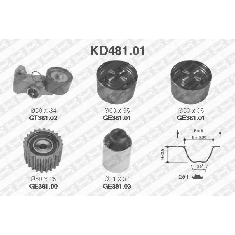 KD481.01  NTN-SNR - Ремкомплект ременя ГРМ