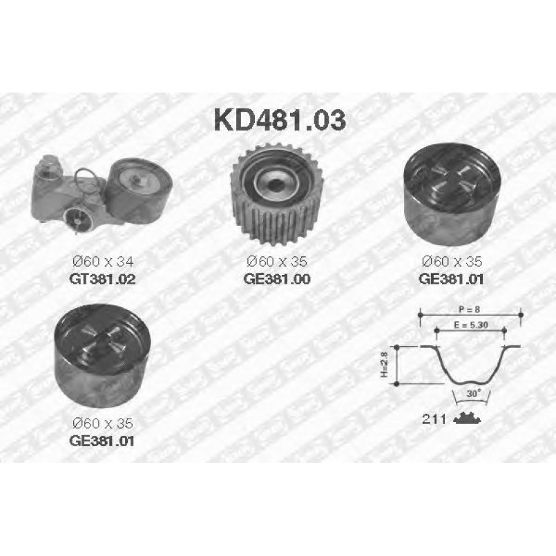 KD481.03  NTN-SNR - Ремкомплект ременя ГРМ