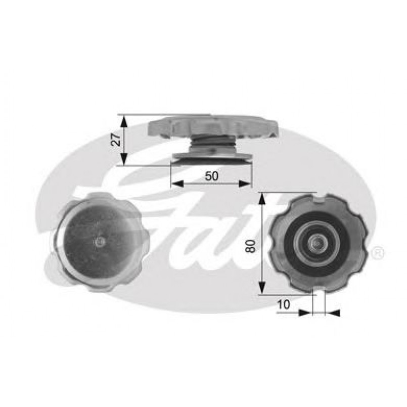 RC104 (7410-30004)  Кришка радіатора GATES
