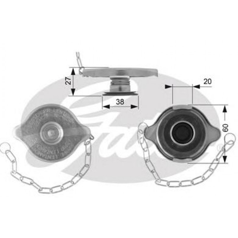 RC108 (7410-30008)  Кришка радіатора GATES