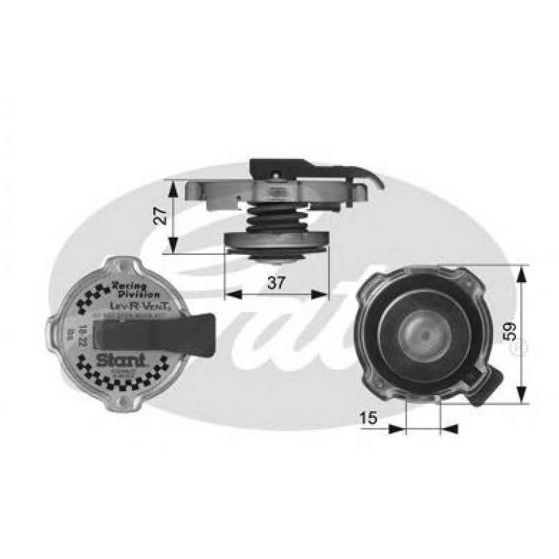 RC10381 (7410-30036)  Кришка розширювального бачка системи охолодження GATES