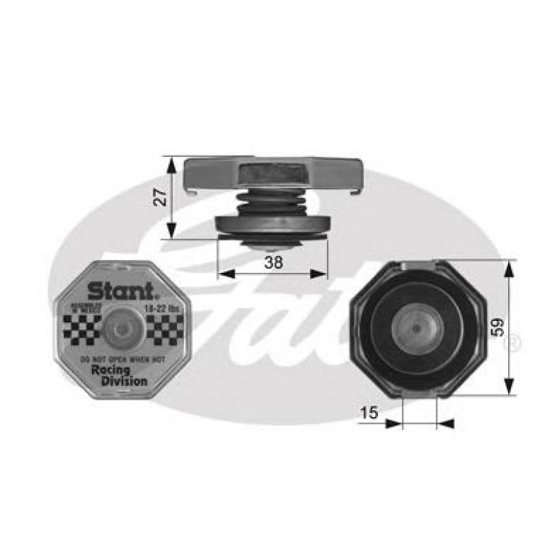 RC10391 (7410-30038)  Кришка розширювального бачка системи охолодження GATES