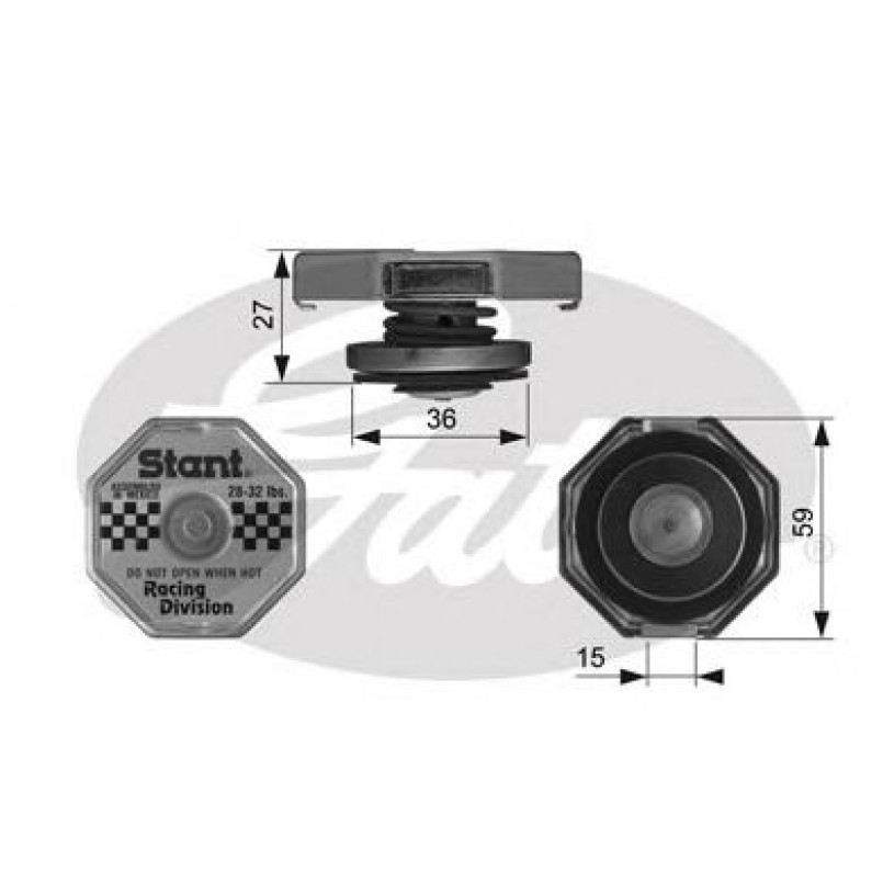 RC10393 (7410-30040)  Кришка розширювального бачка системи охолодження GATES