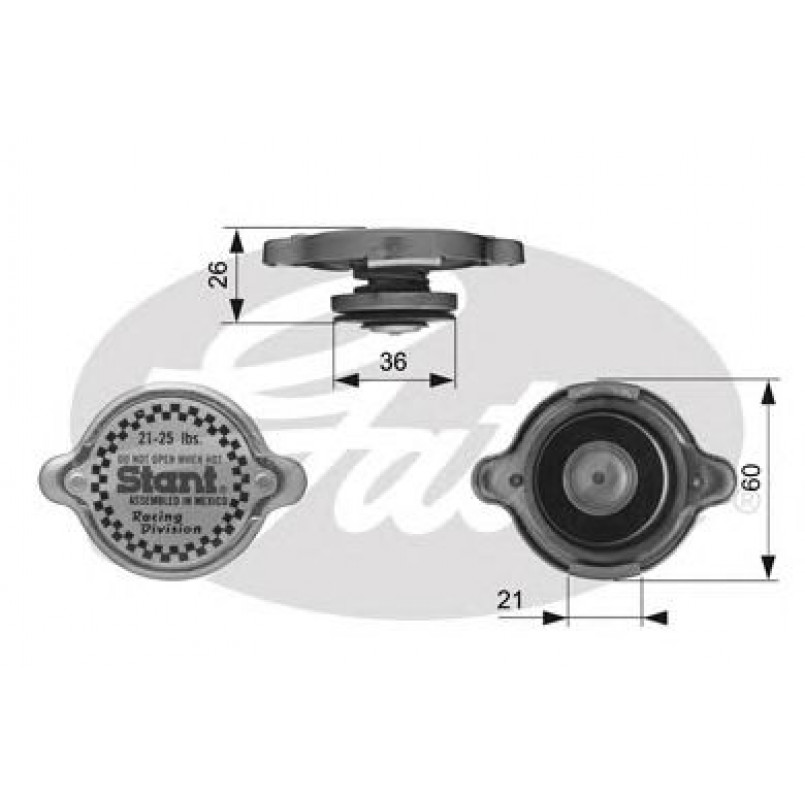 RC10372 (7410-30042)  Кришка розширювального бачка системи охолодження GATES