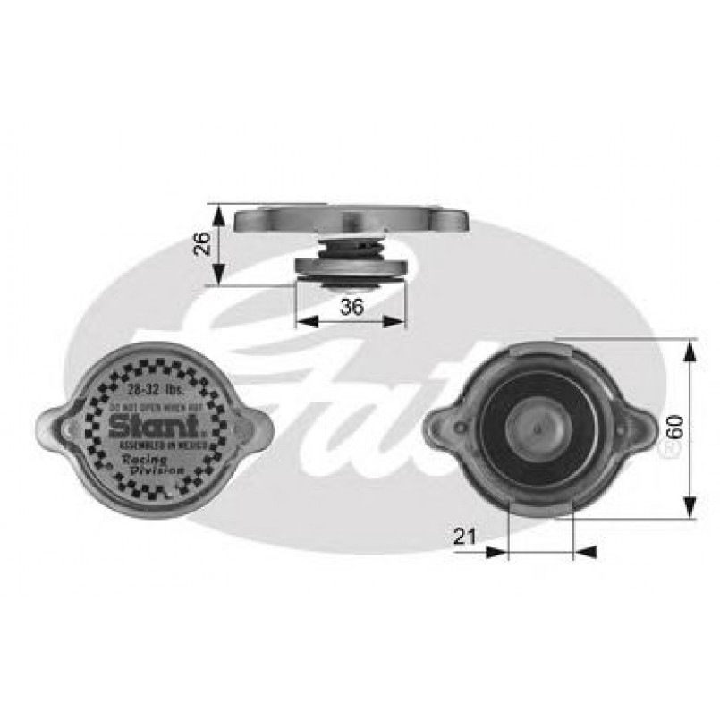 RC10373 (7410-30043)  Кришка розширювального бачка системи охолодження GATES