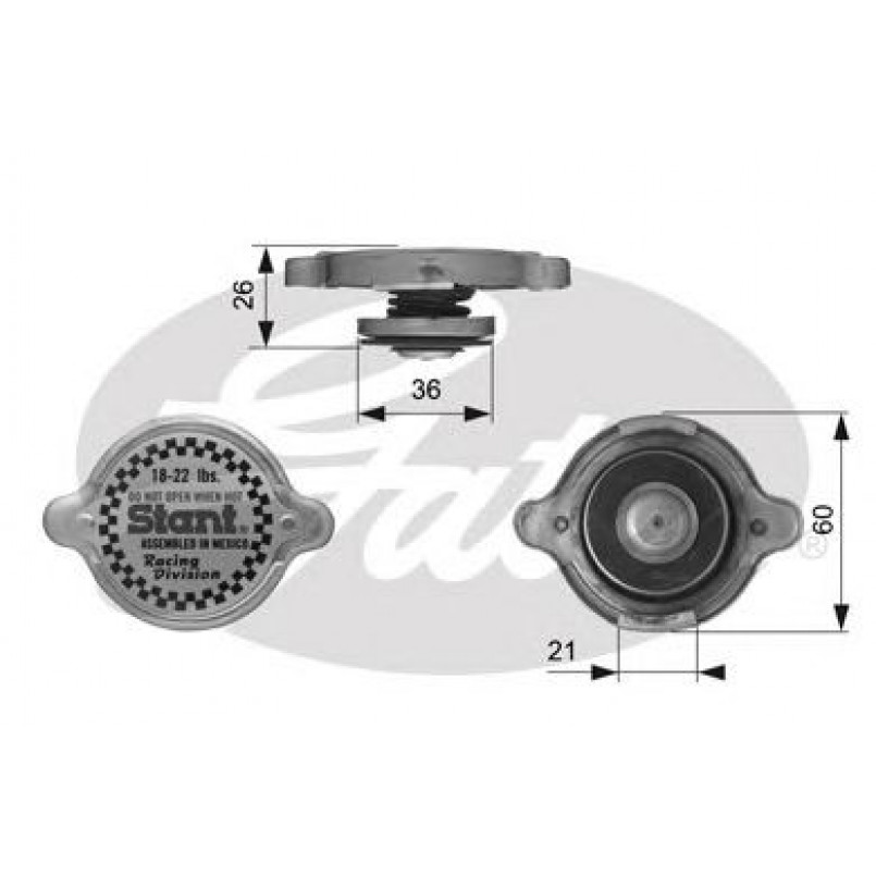 RC10371 (7410-30044)  Кришка розширювального бачка системи охолодження GATES