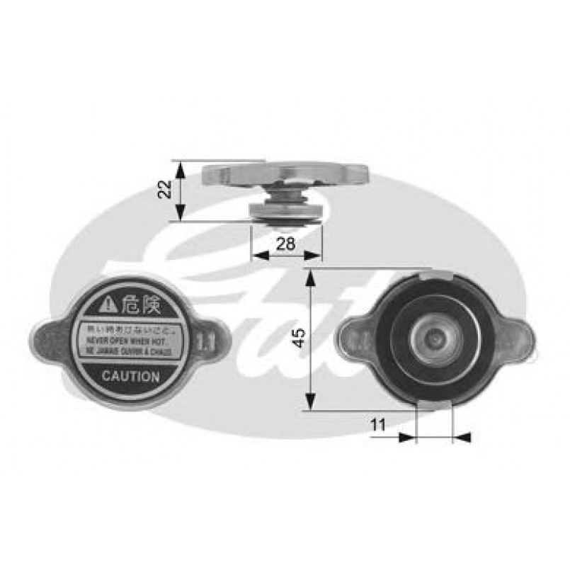 RC128 (7410-30050)  Кришка радіатора GATES