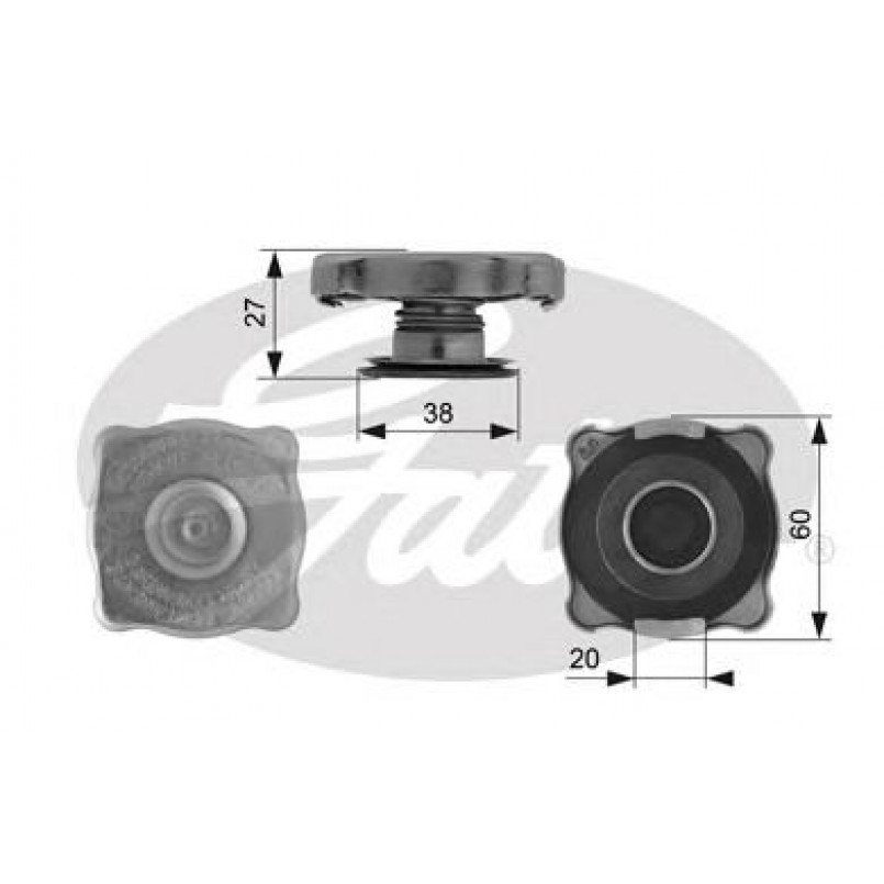 RC129 (7410-30052)  Кришка радіатора GATES