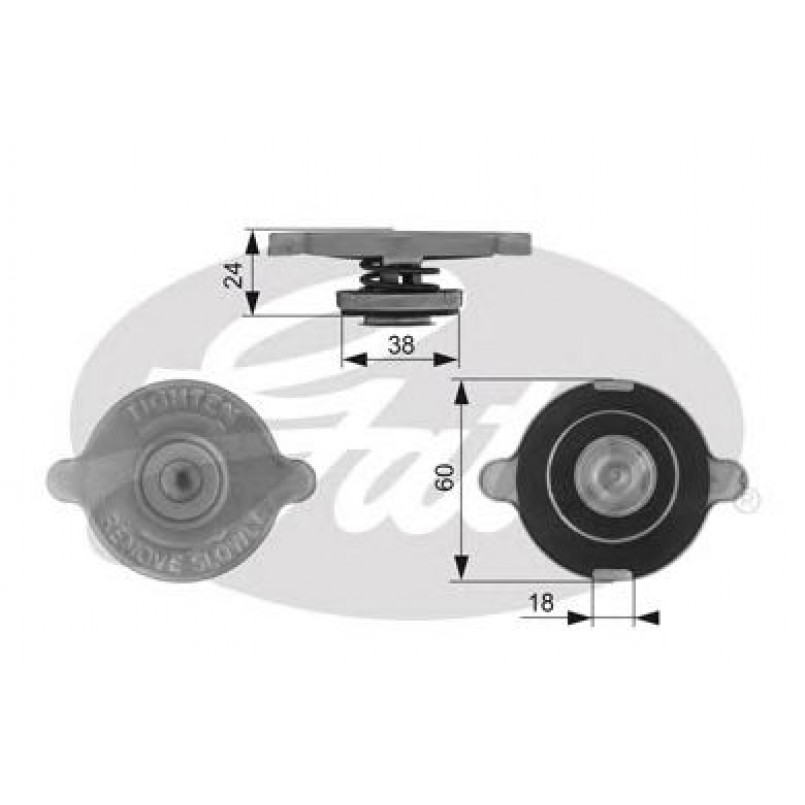 RC131 (7410-30054)  Кришка радіатора GATES