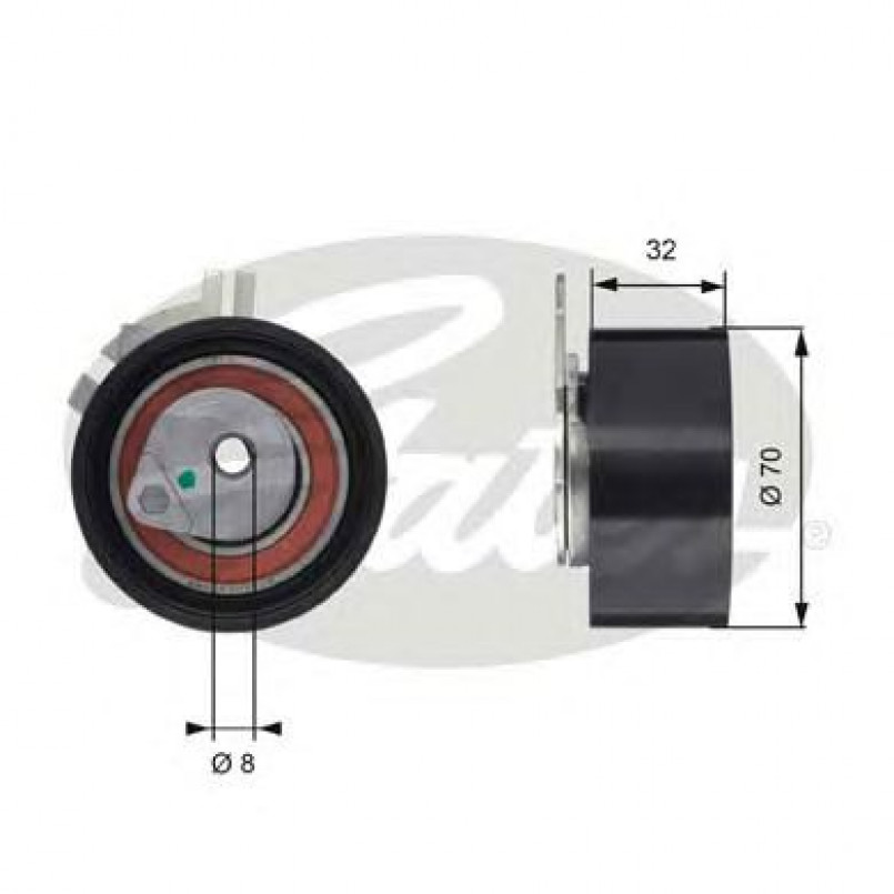 T43117 (7784-21096) Натяжний ролик ременя ГРМ GATES POWERGRIP TENSIONER