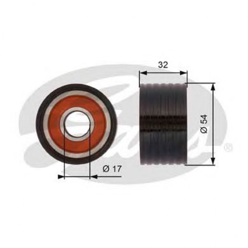 T42166 (7786-21445)  Обвідний ролик ременя ГРМ GATES POWERGRIP IDLER