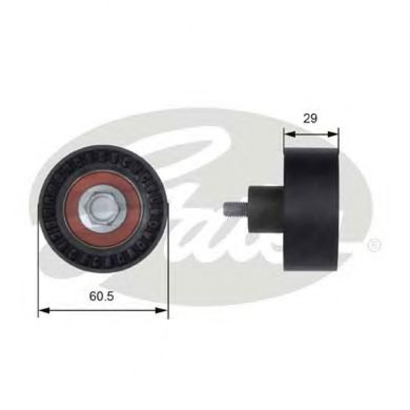 T41233 (7786-21474)  Обвідний ролик ременя ГРМ GATES POWERGRIP IDLER