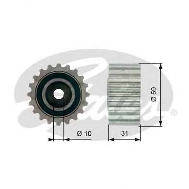 T41236 (7786-21477)  Обвідний ролик ременя ГРМ GATES POWERGRIP IDLER