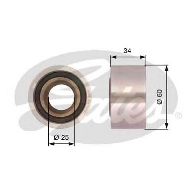 T42187 (7786-21531)  Обвідний ролик ременя ГРМ GATES POWERGRIP IDLER