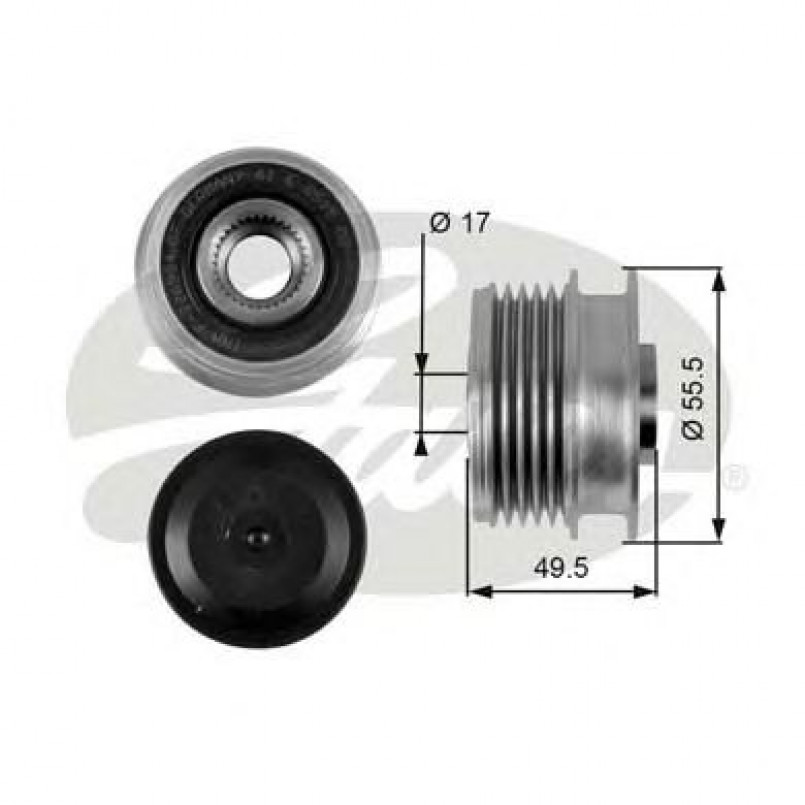 OAP7079 (7789-10008)  Шків генератора GATES OVERRUNNING PULLEY
