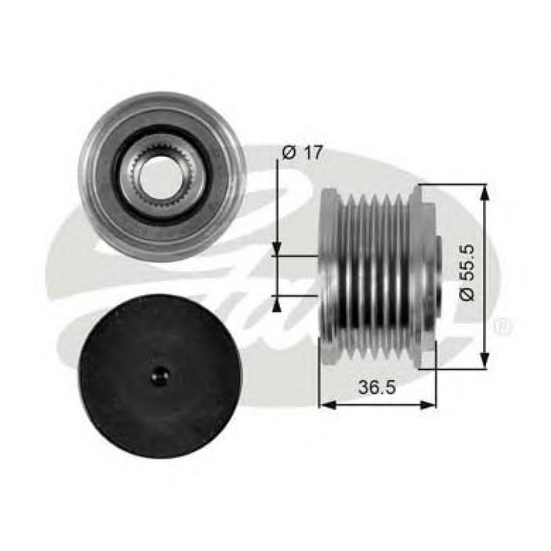 OAP7049 (7789-10013)  Шків генератора GATES OVERRUNNING PULLEY