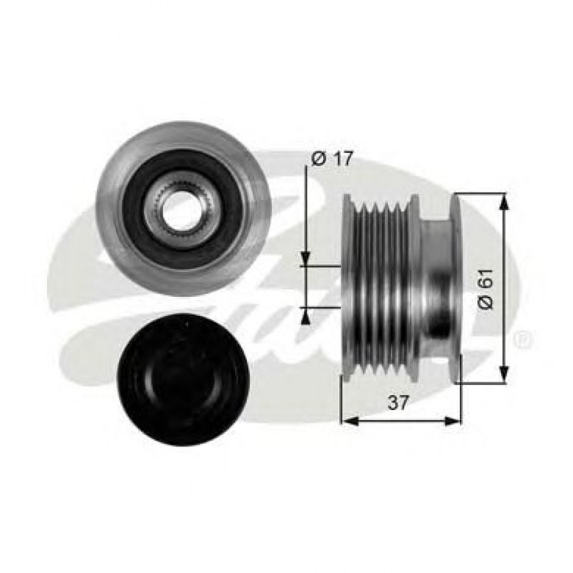 OAP7102 (7789-10015)  Шків генератора GATES OVERRUNNING PULLEY