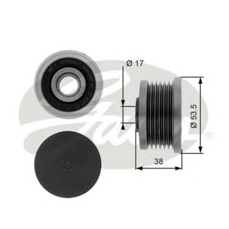 OAP7081 (7789-10021)  Шків генератора GATES OVERRUNNING PULLEY
