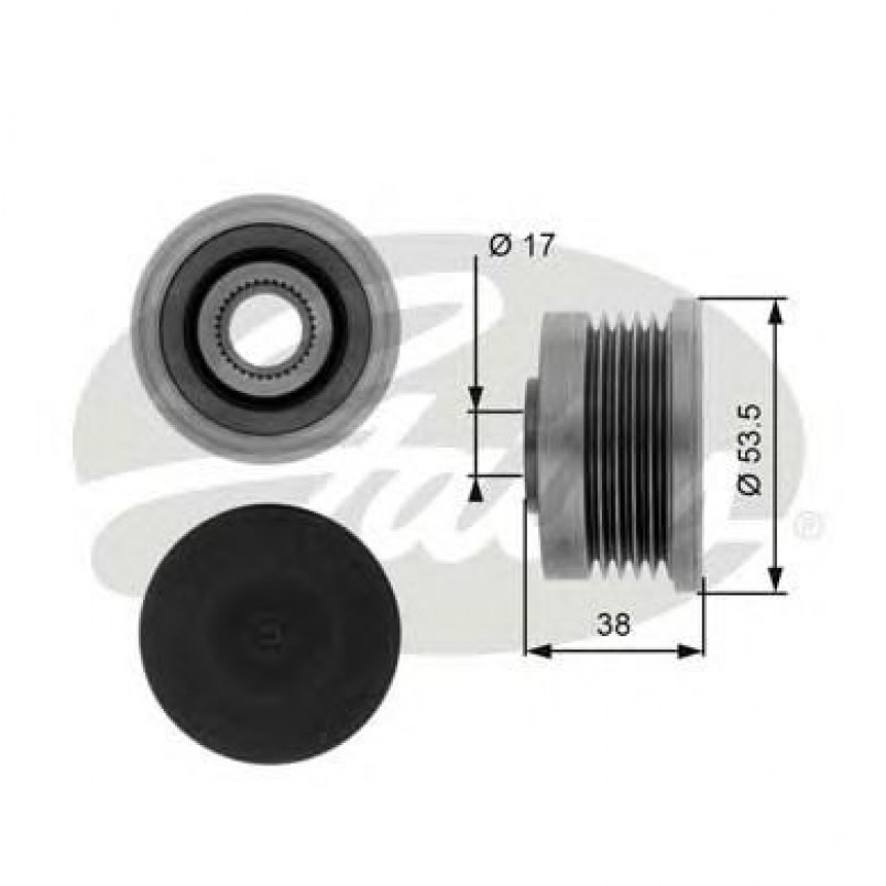 OAP7082 (7789-10027)  Шків генератора GATES OVERRUNNING PULLEY