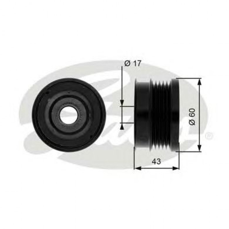 OAP7062 (7789-10034)  Шків генератора GATES OVERRUNNING PULLEY
