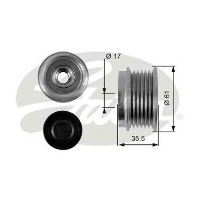 OAP7100 (7789-10038) Шків генератора GATES OVERRUNNING PULLEY