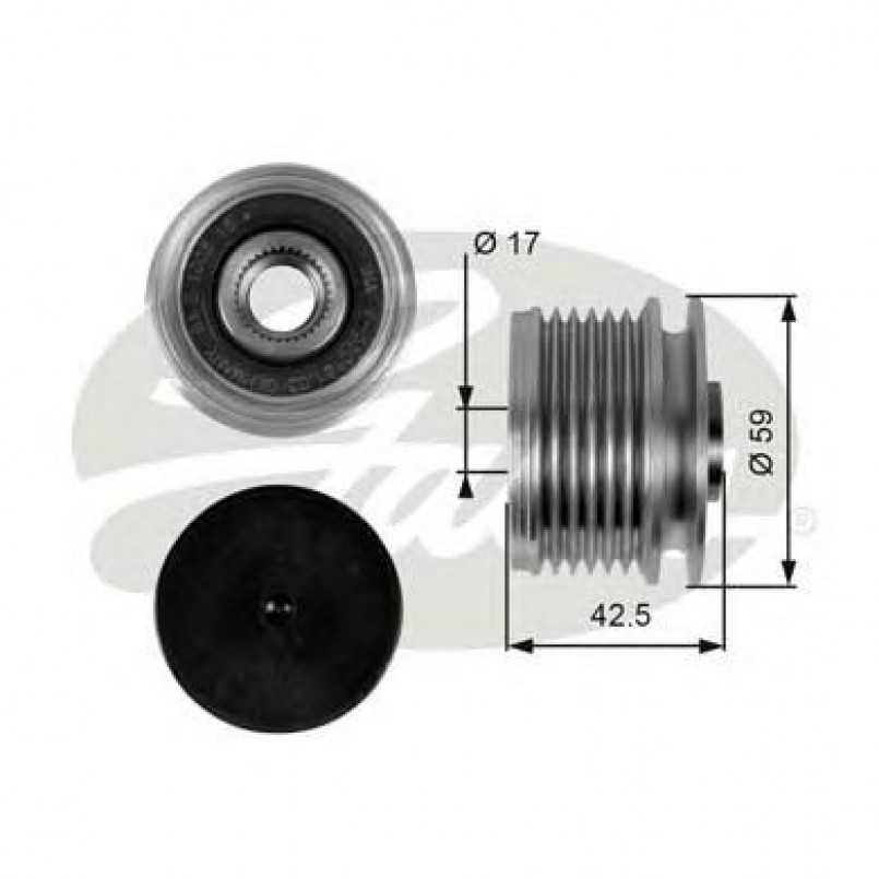 OAP7106 (7789-10048)  Шків генератора GATES OVERRUNNING PULLEY
