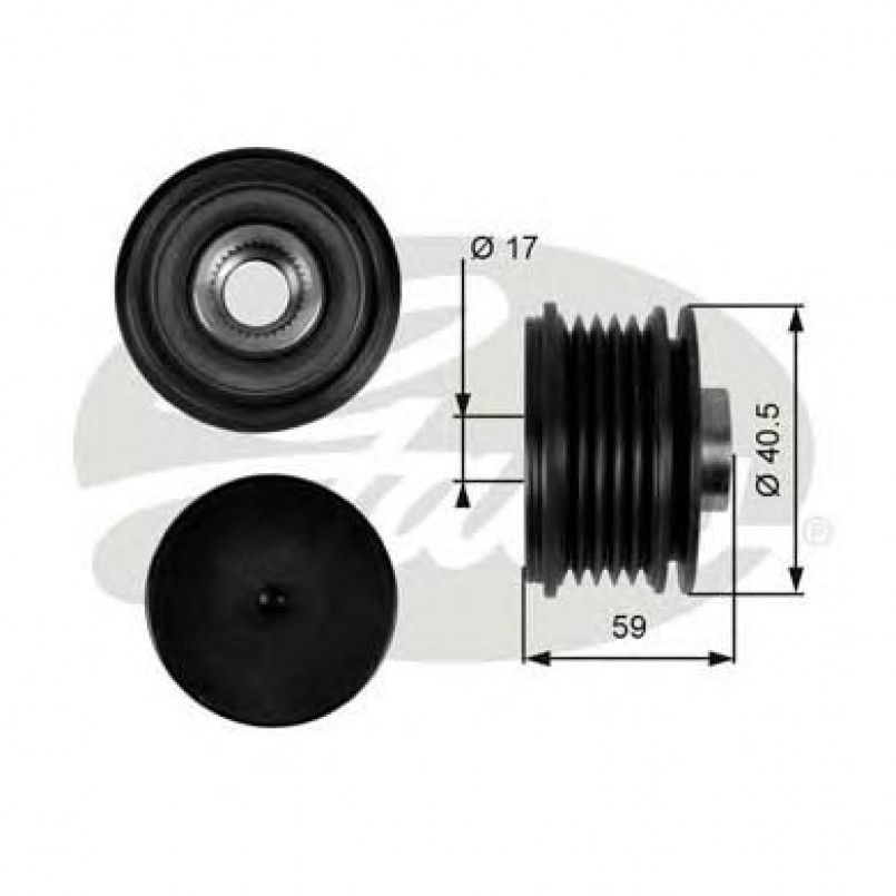 OAP7107 (7789-10050)  Шків генератора GATES OVERRUNNING PULLEY