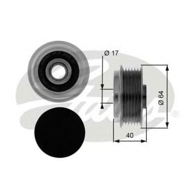 OAP7037 (7789-10065)  Шків генератора GATES OVERRUNNING PULLEY