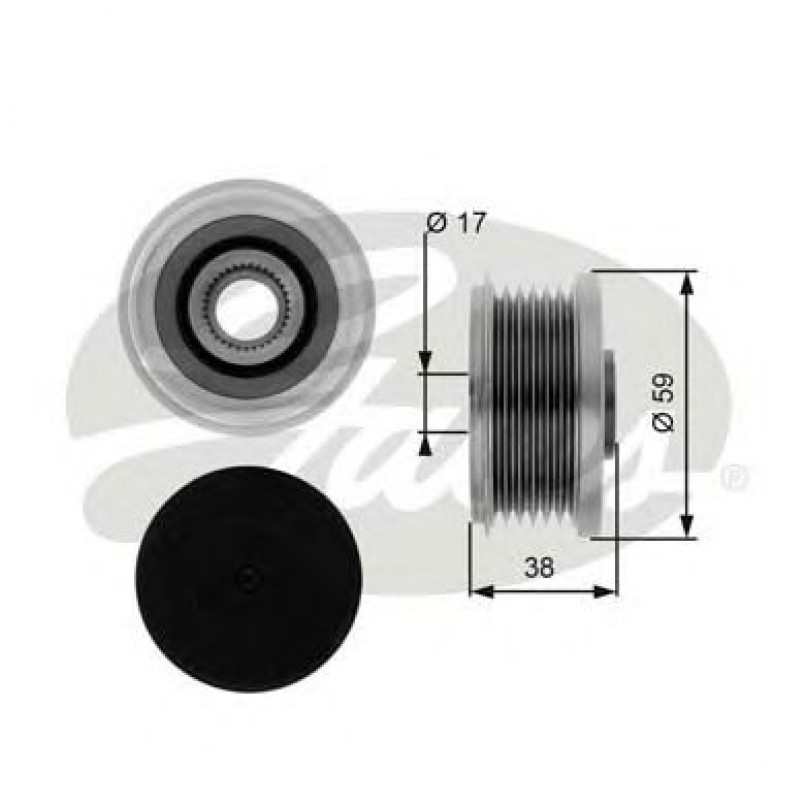 OAP7077 (7789-10069)  Шків генератора GATES OVERRUNNING PULLEY
