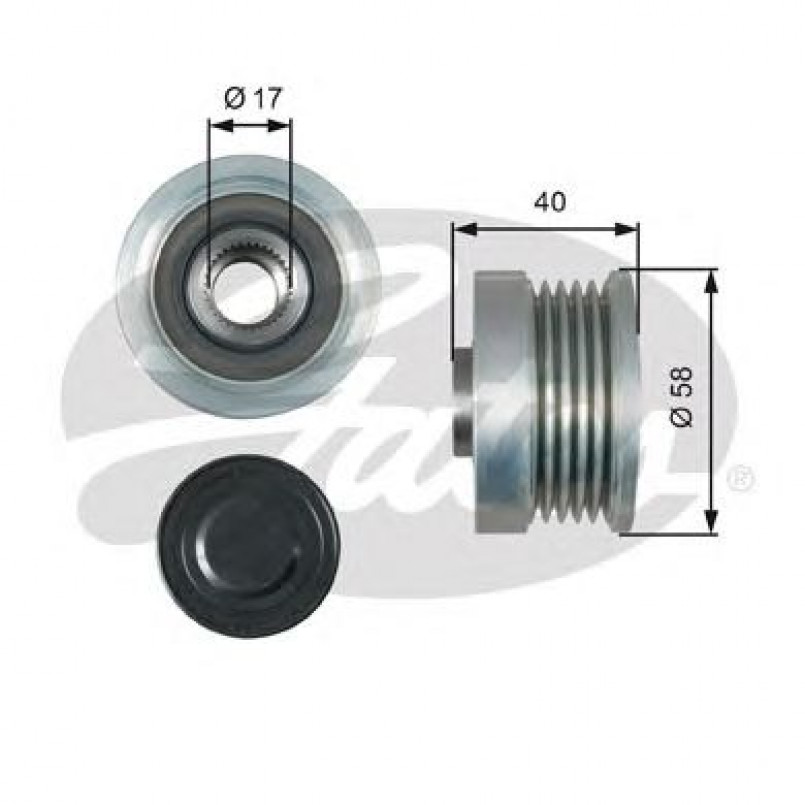 OAP7163 (7789-10163)  Шків генератора GATES OVERRUNNING PULLEY