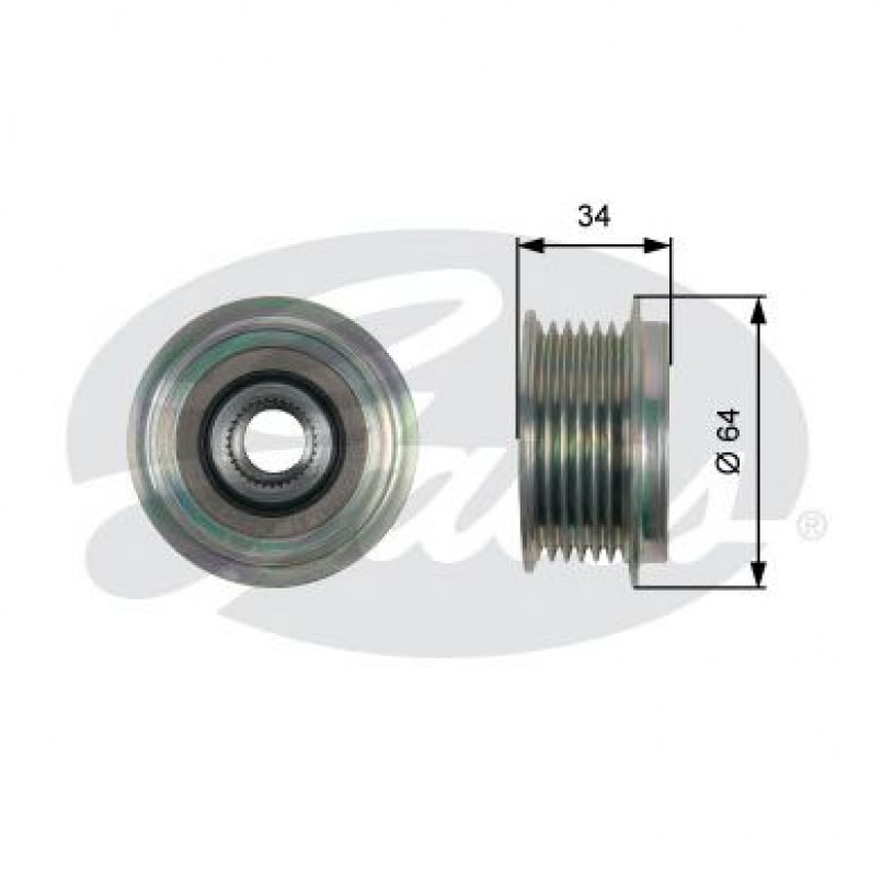 OAP7167 (7789-10167)  Шків генератора GATES OVERRUNNING PULLEY