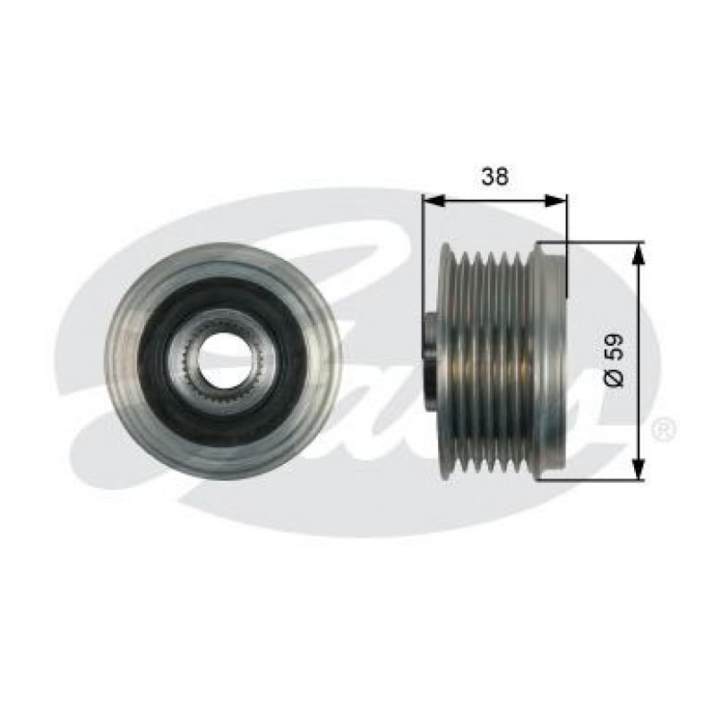 OAP7168 (7789-10168)  Шків генератора GATES OVERRUNNING PULLEY