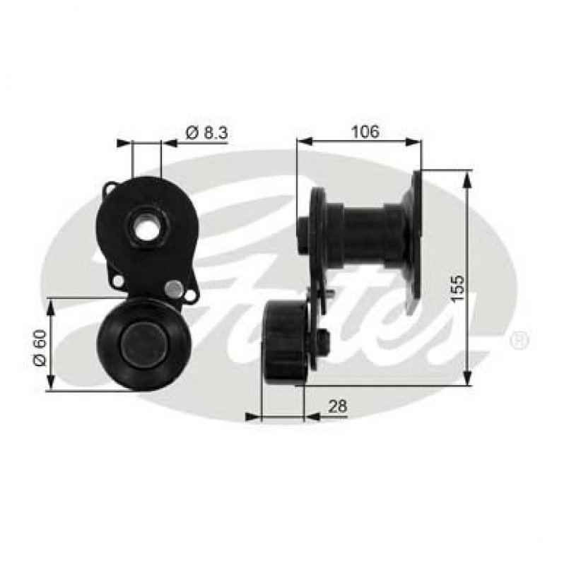 T38233 (7808-21133)  Механізм натягу ременя GATES DRIVEALIGN MV TENS