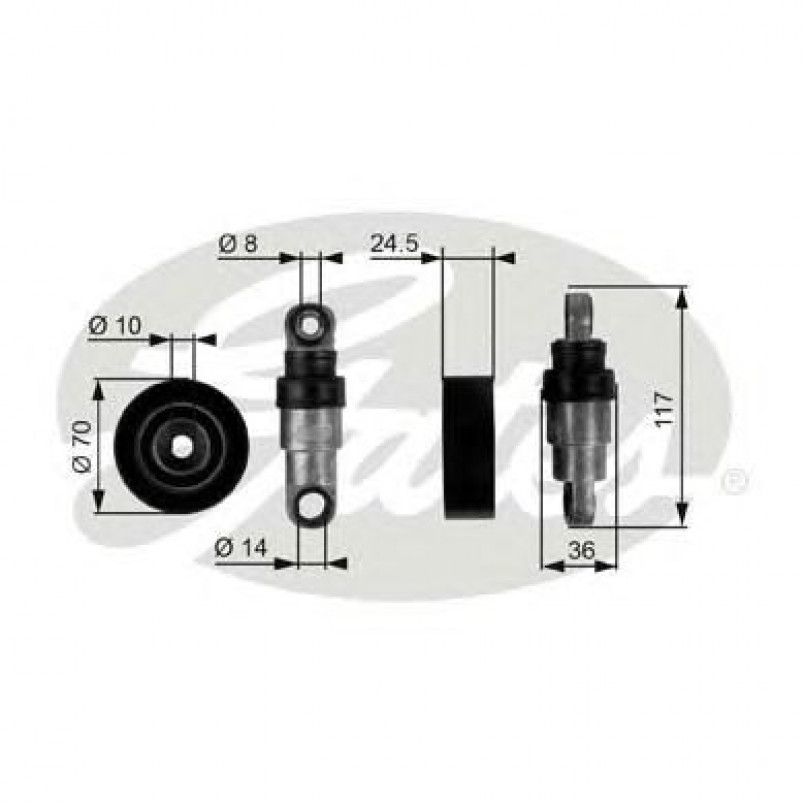 T38243 (7808-21143)  Механізм натягу ременя GATES DRIVEALIGN MV TENS