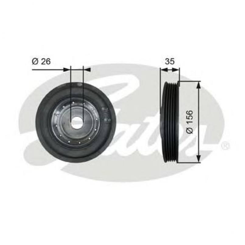 TVD1007 (7845-10012)  Шків колінчастого валу (демпфер) GATES DRIVEALIGN DAMPER