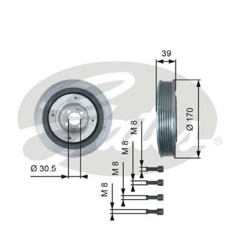 TVD1013 (7845-10018)  Шків колінчастого валу (демпфер) GATES DRIVEALIGN DAMPER