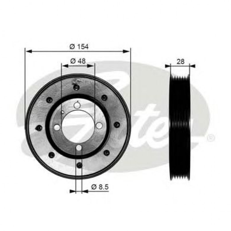 TVD1029 (7845-10041)  Шків колінчастого валу (демпфер) GATES DRIVEALIGN DAMPER