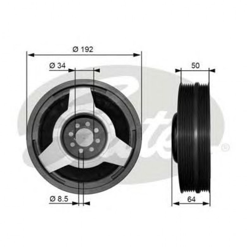 TVD1030 (7845-10042)  Шків колінчастого валу (демпфер) GATES DRIVEALIGN DAMPER