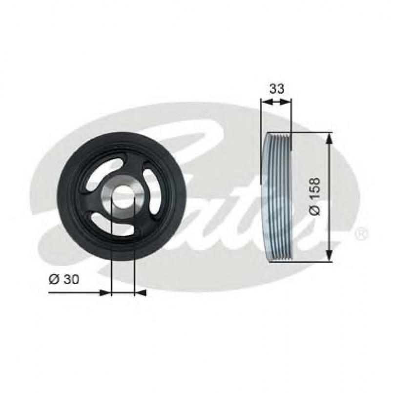 TVD1061 (7845-10066)  Шків колінчастого валу (демпфер) GATES DRIVEALIGN DAMPER