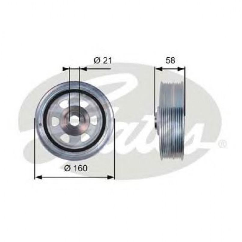 TVD1080 (7845-10084)  Шків колінчастого валу (демпфер) GATES DRIVEALIGN DAMPER