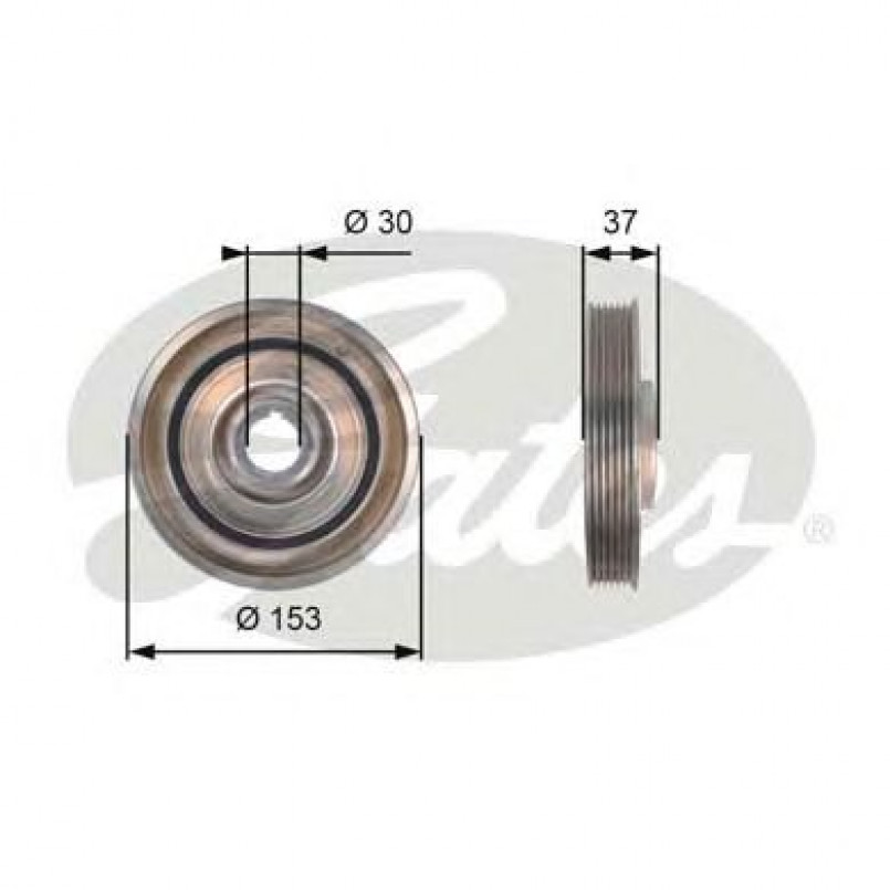 TVD1090 (7845-10094) Шків колінчастого валу (демпфер) GATES DRIVEALIGN DAMPER