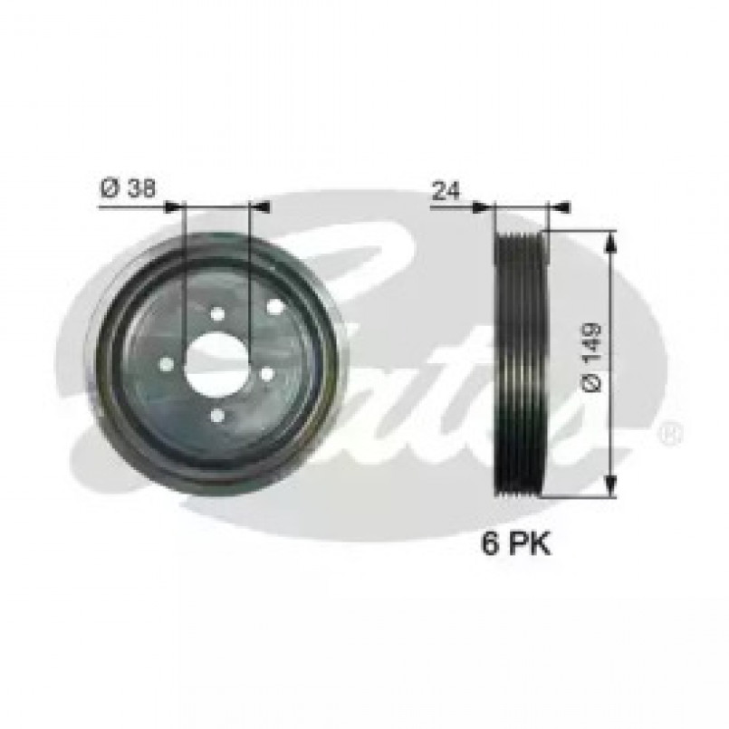 TVD1099 (7845-10099)  Шків колінчастого валу (демпфер) GATES DRIVEALIGN DAMPER