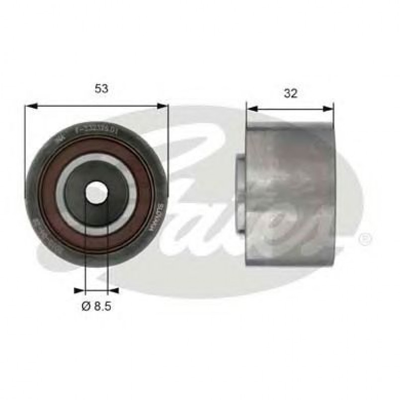 T42179 (7786-21523)  Обвідний ролик ременя ГРМ GATES POWERGRIP IDLER