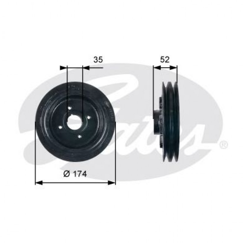TVD1124 (7845-10124)  Шків колінчастого валу (демпфер) GATES DRIVEALIGN DAMPER