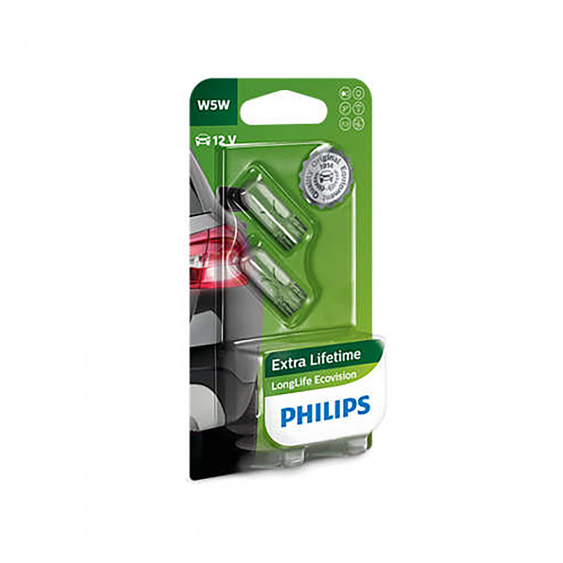 12961LLECOB2 (PHILIPS) W5W LongLife EcoVision 12V 5W W2,1X9,5d