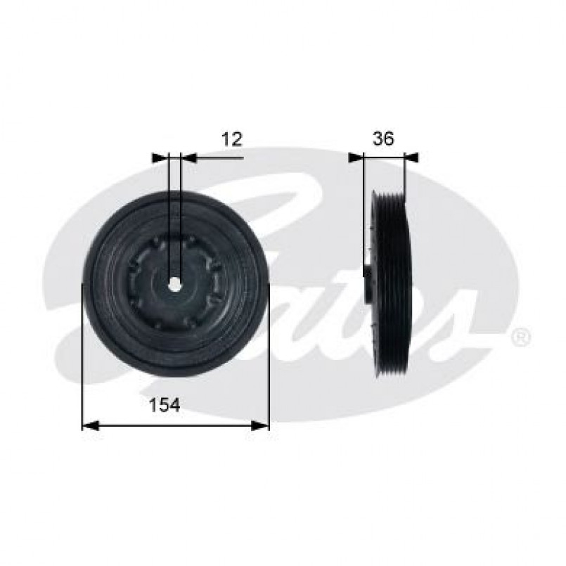 TVD1128 (7845-10128)  Шків колінчастого валу (демпфер) GATES DRIVEALIGN DAMPER