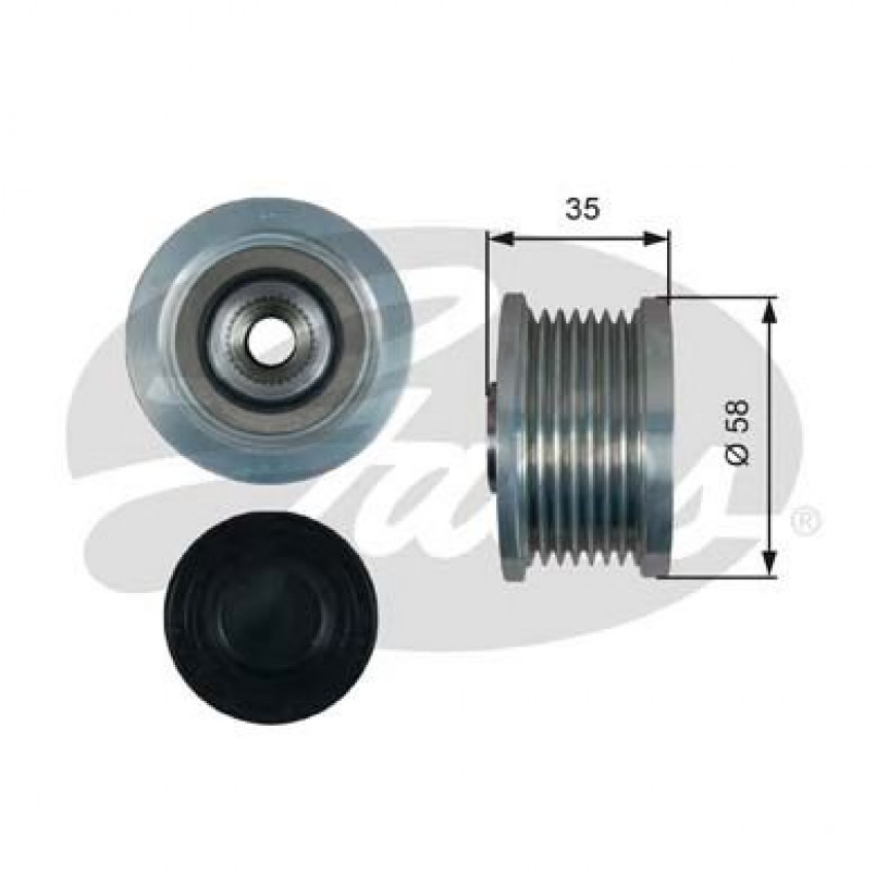 OAP7183 (7789-10183)  Шків генератора GATES OVERRUNNING ALT.PULLEY