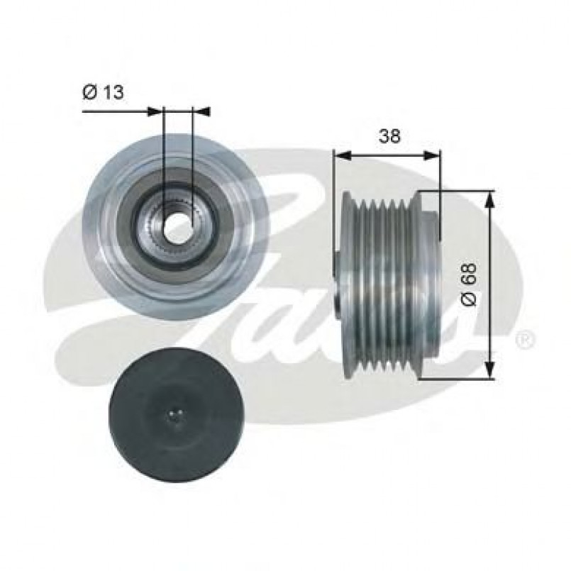 OAP7185 (7789-10185)  Шків генератора GATES OVERRUNNING ALT.PULLEY