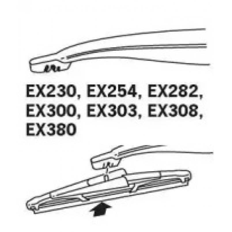 EX230 (TRICO)  Щітка склоочисника задня ExactFit